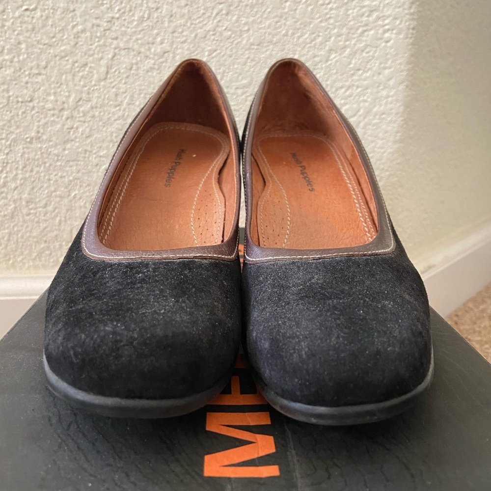 Hush Puppies Suede Black Heels